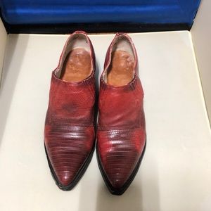 Vintage Nocona Snakeskin Western Cowgirl Ankle Boots Women's Size 6B